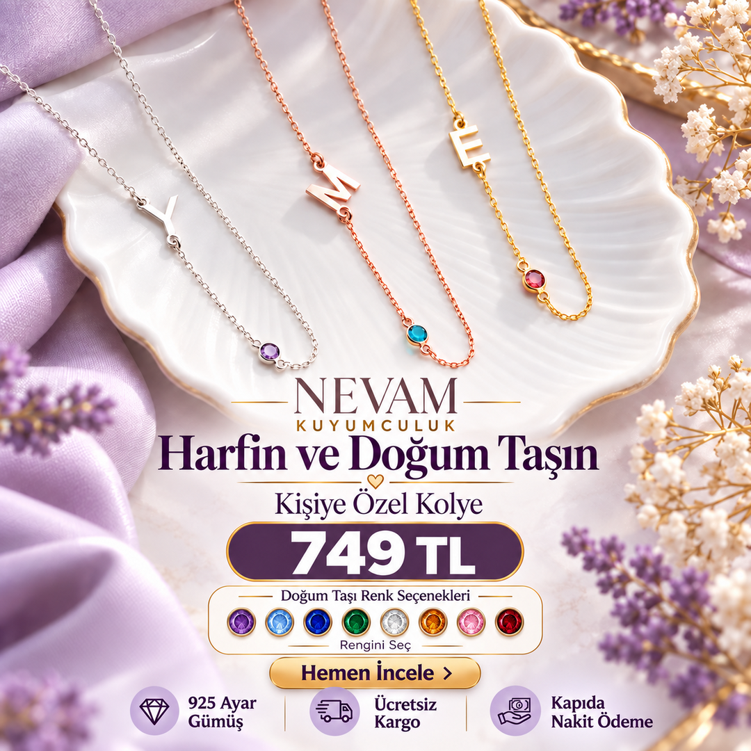 Seni Yansıtan Harf Kolye | 925 Ayar Gümüş