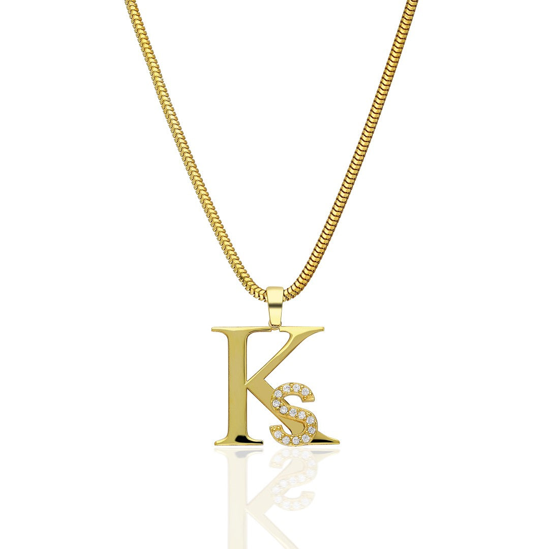 Büyük Küçük Harf Kombinasyonlu Kolye - 925 GÜMÜŞ