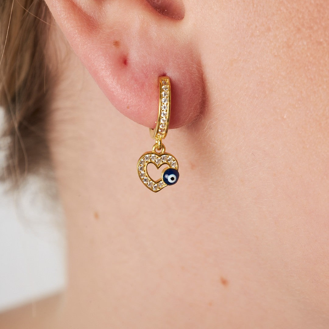 Nazar Kalpli Küpe - 925 GÜMÜŞ