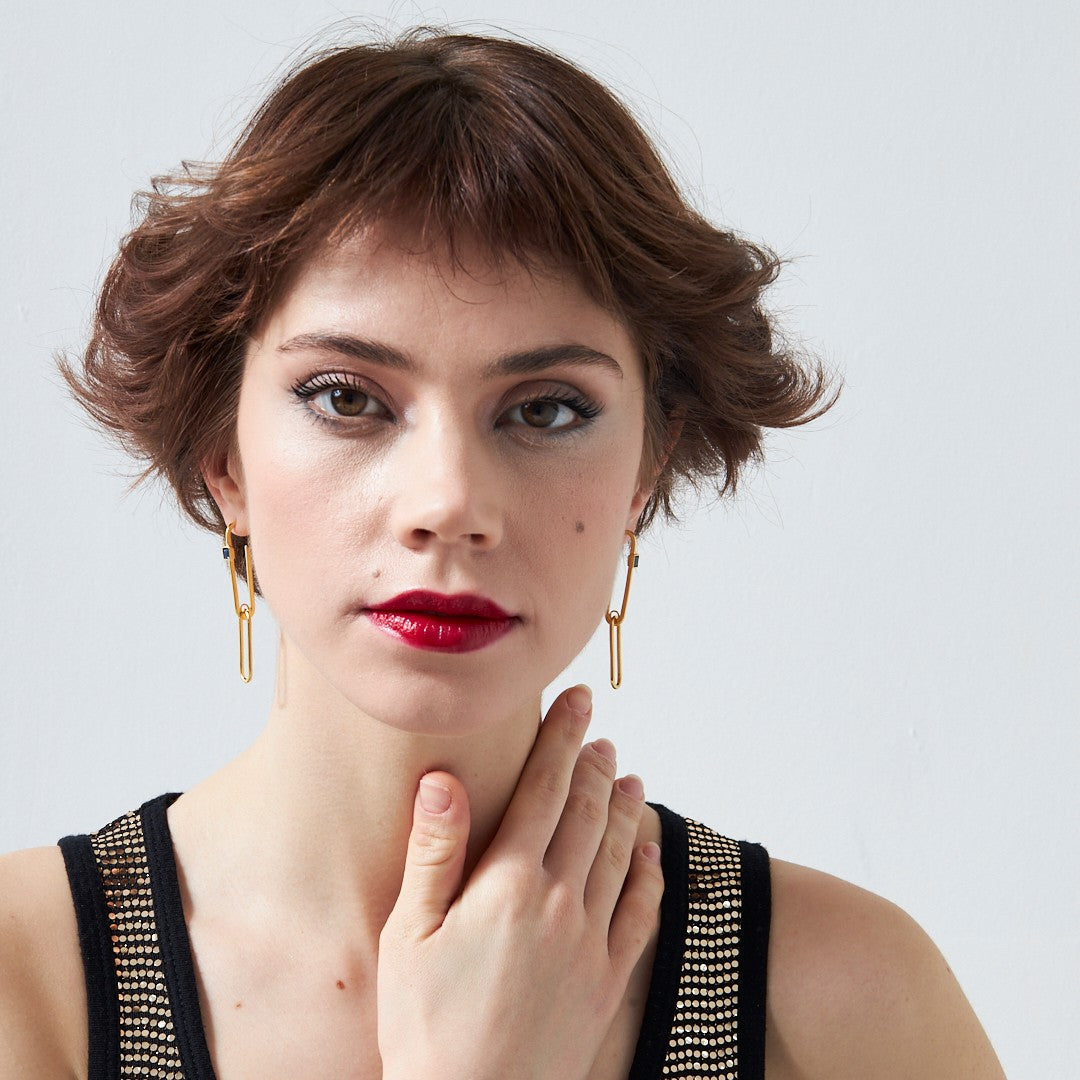 Lacivert Ataç Küpe - 925 GÜMÜŞ