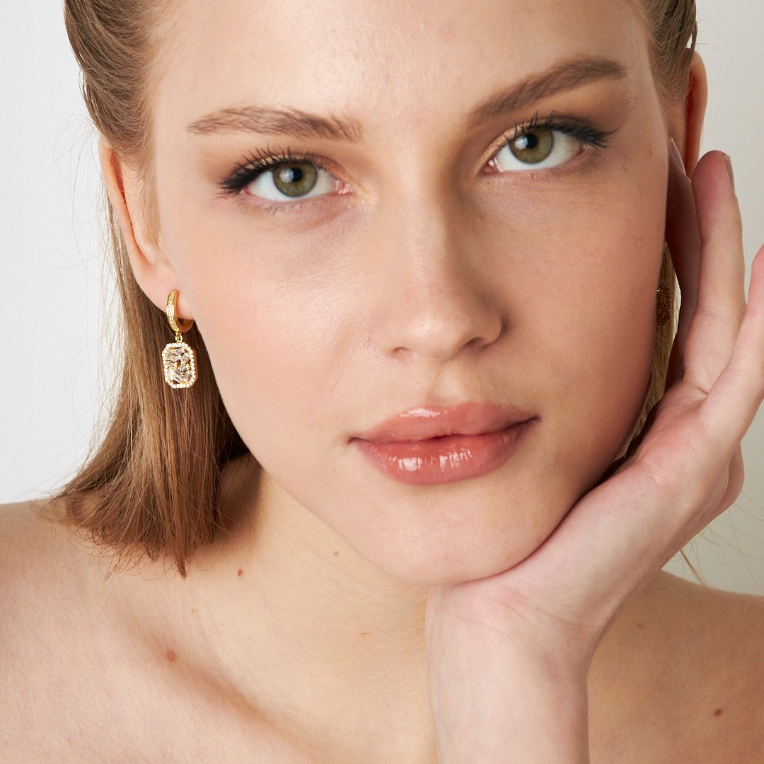 Baget Taşlı Küpe - 925 GÜMÜŞ