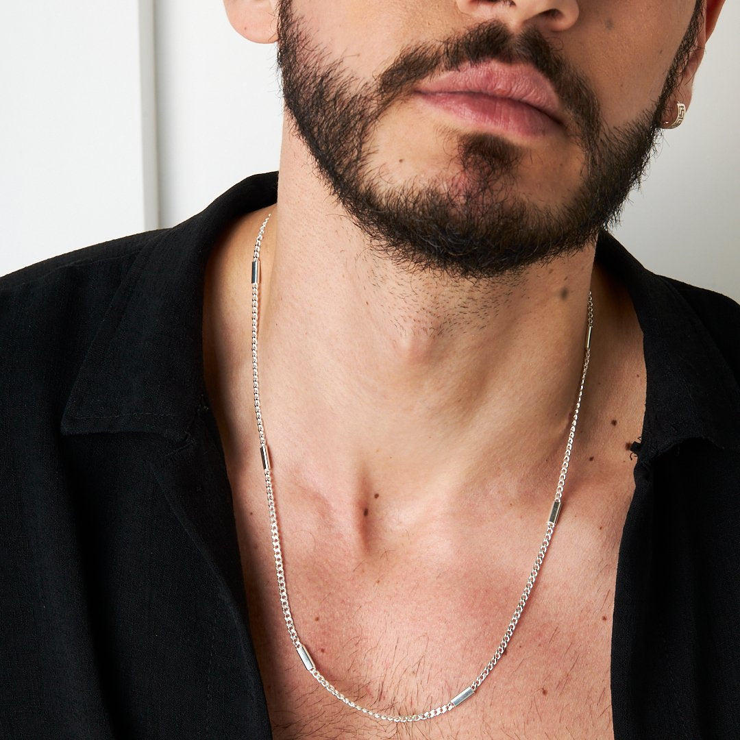 Parçalı Gurme Zincir Kolye - 925 GÜMÜŞ