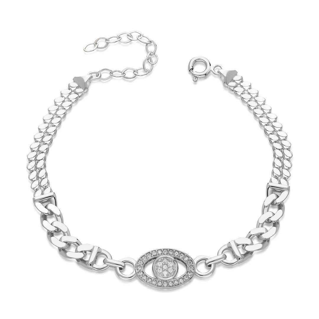 Oval Taşlı Ve Pullu Gurme Bileklik Model2 - 925 GÜMÜŞ