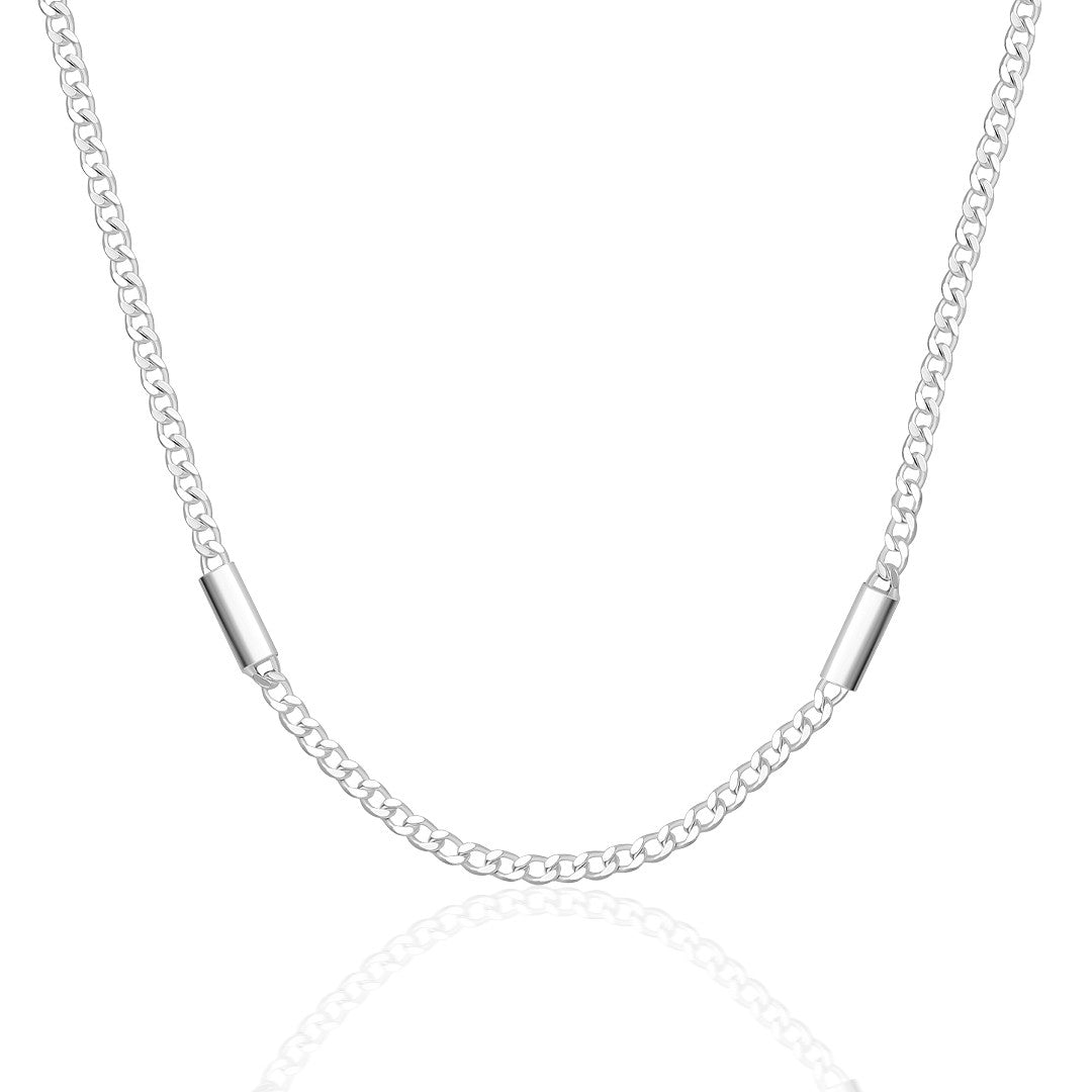 Parçalı Gurme Zincir Kolye - 925 GÜMÜŞ