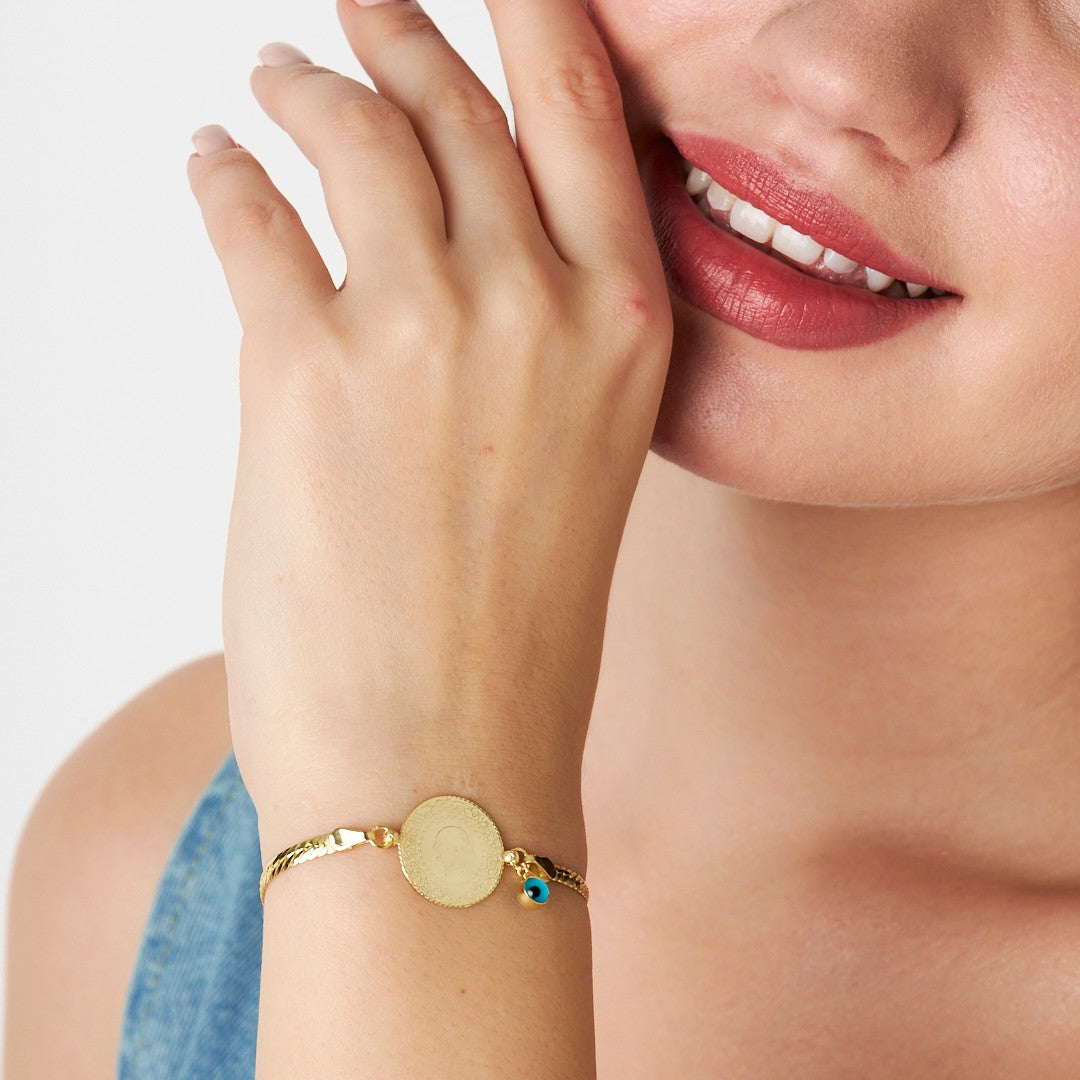 Charmlı Çeyrek Kalem Zincir Bileklik - 925 GÜMÜŞ