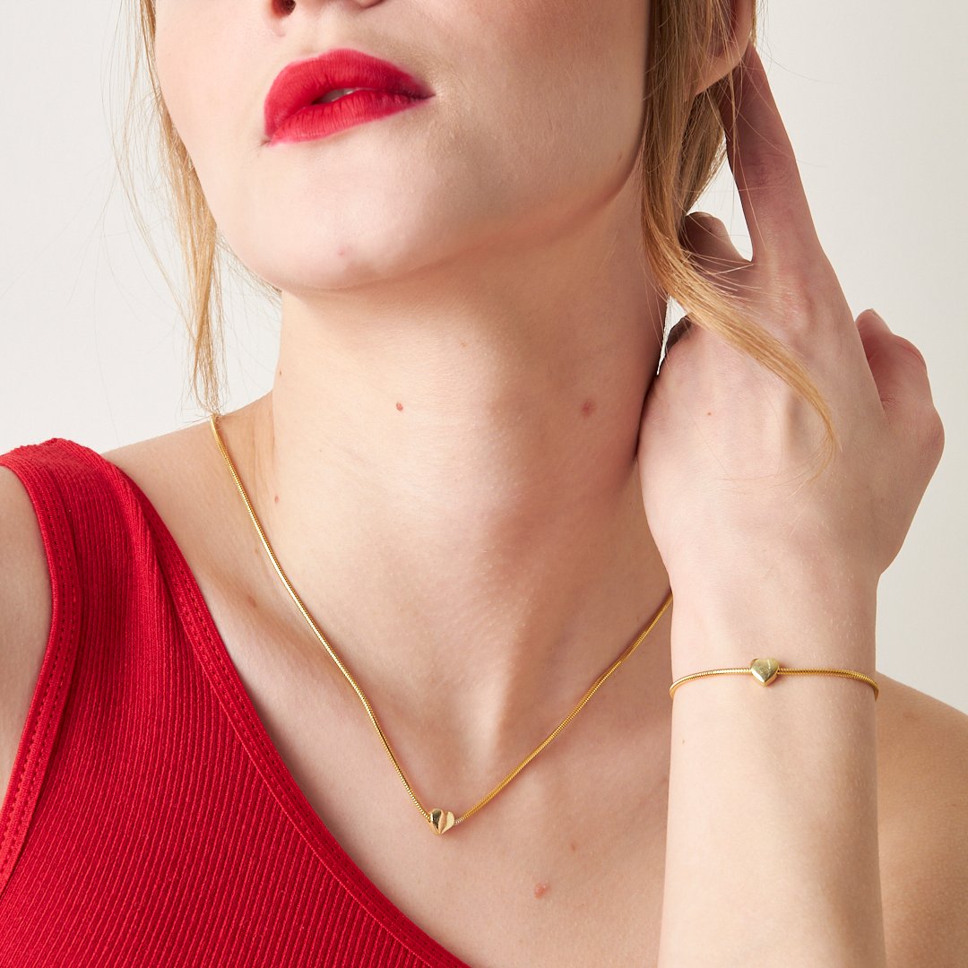 Kavisli Kalp Set - 925 GÜMÜŞ