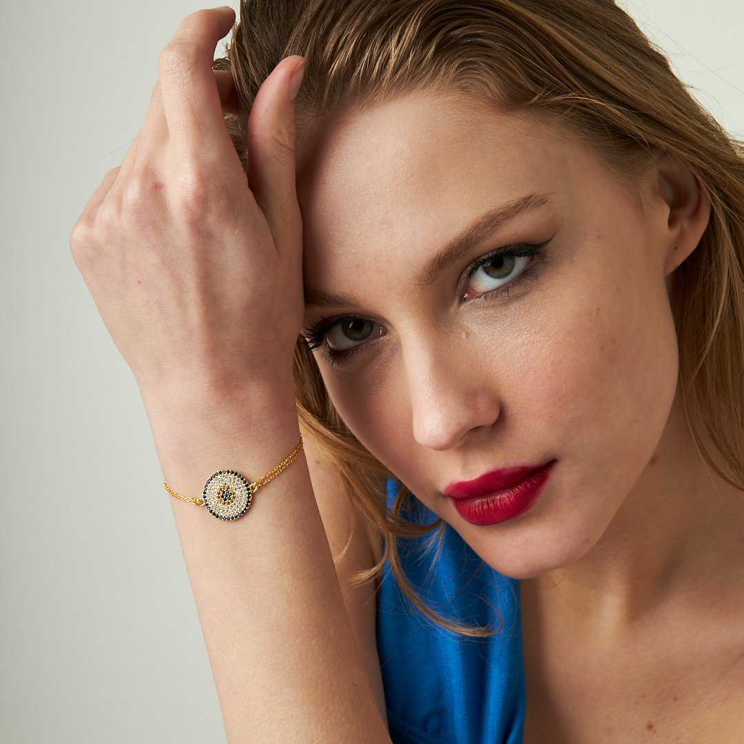 Büyük Sosyete Gözü Bilezik - 925 GÜMÜŞ