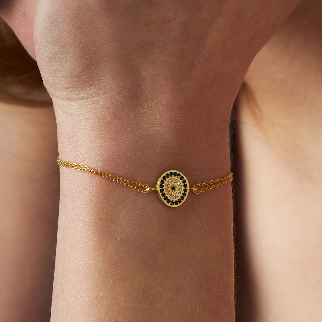 Yuvarlak Gözlü Bilezik - 925 GÜMÜŞ