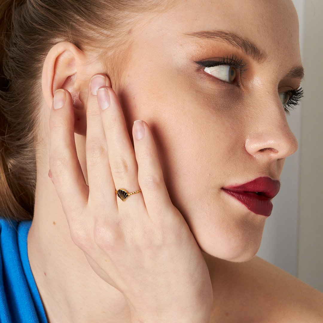 Deniz Kabuğu Yüzük - 925 GÜMÜŞ