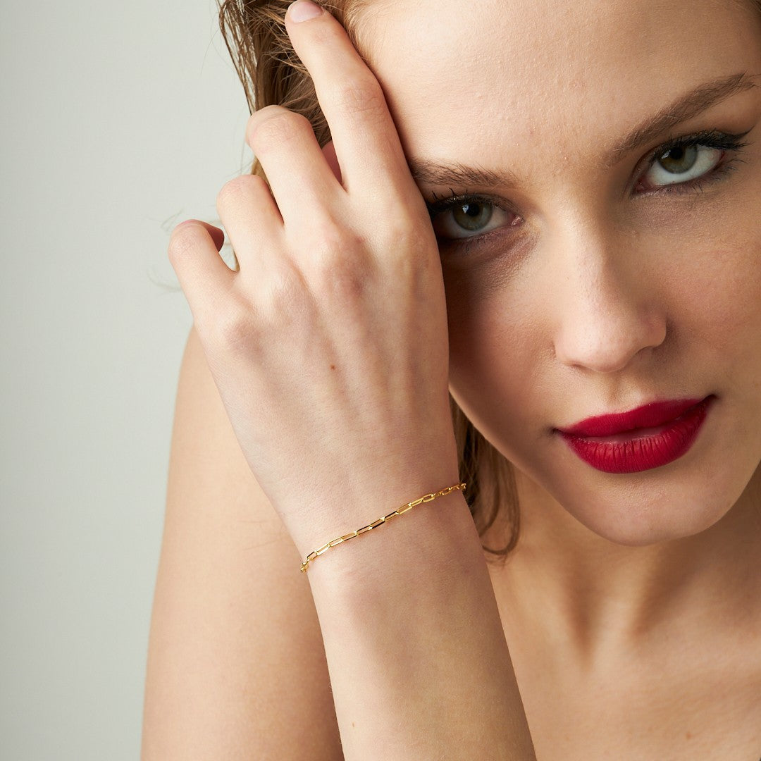 Bağlantı Zinciri Bilezik - 925 GÜMÜŞ