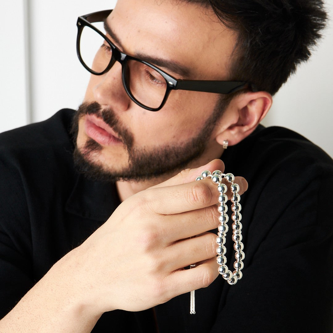 Yuvarlak düz tespih - 925 GÜMÜŞ