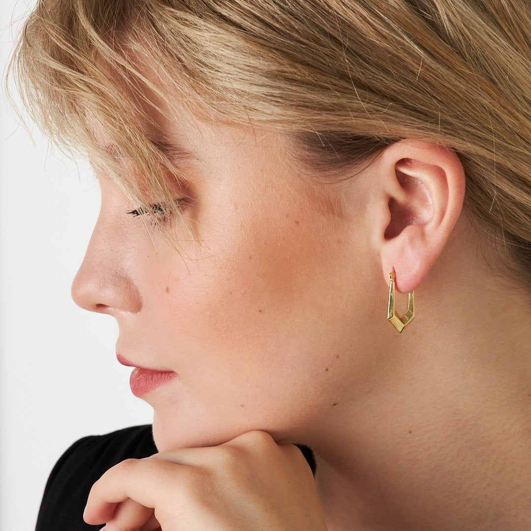 Çapraz Halka Küpe - 925 GÜMÜŞ