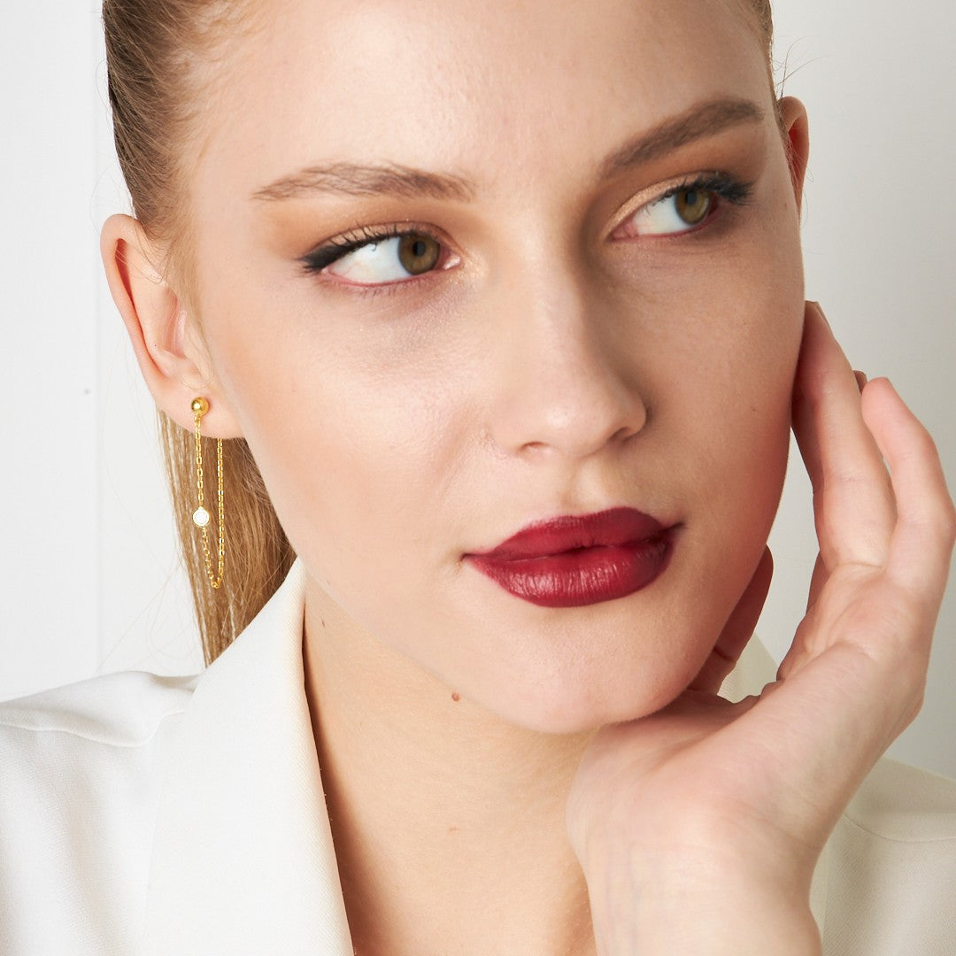 Asılı Zirkon Küpeler - 925 GÜMÜŞ