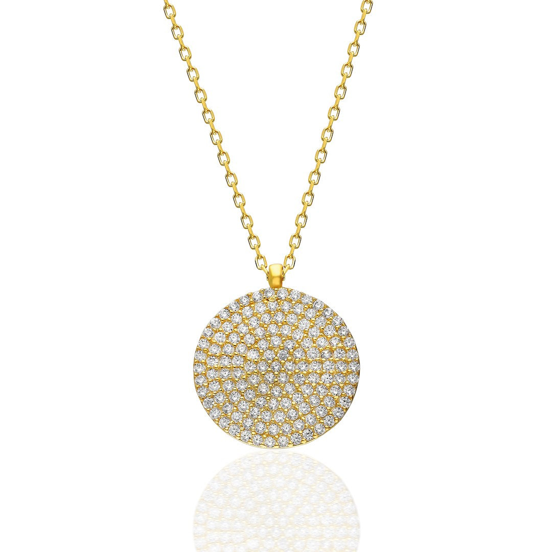 Daire Taş Kolye - 925 GÜMÜŞ