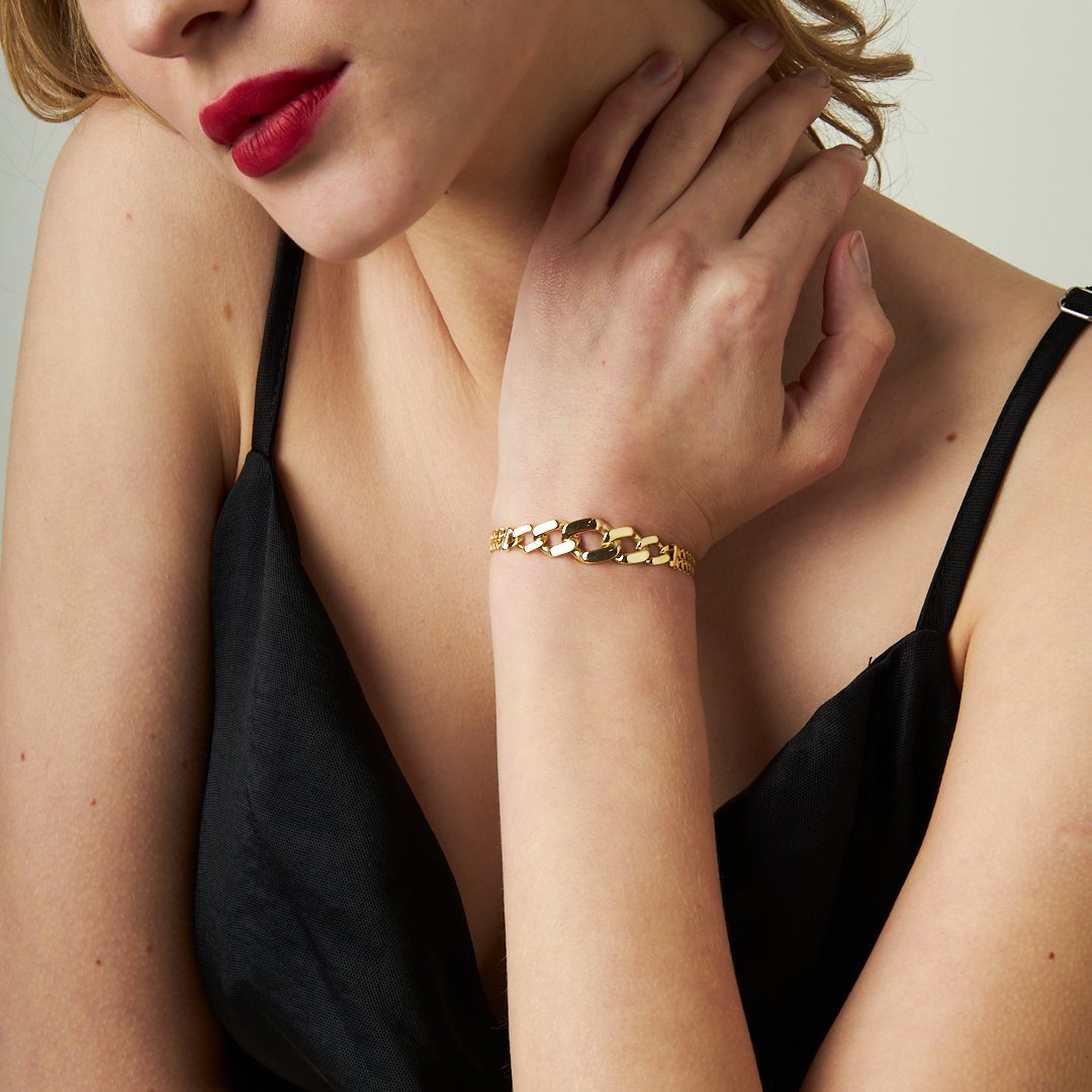 Kalın Gurme Zincir Bileklik - 925 GÜMÜŞ