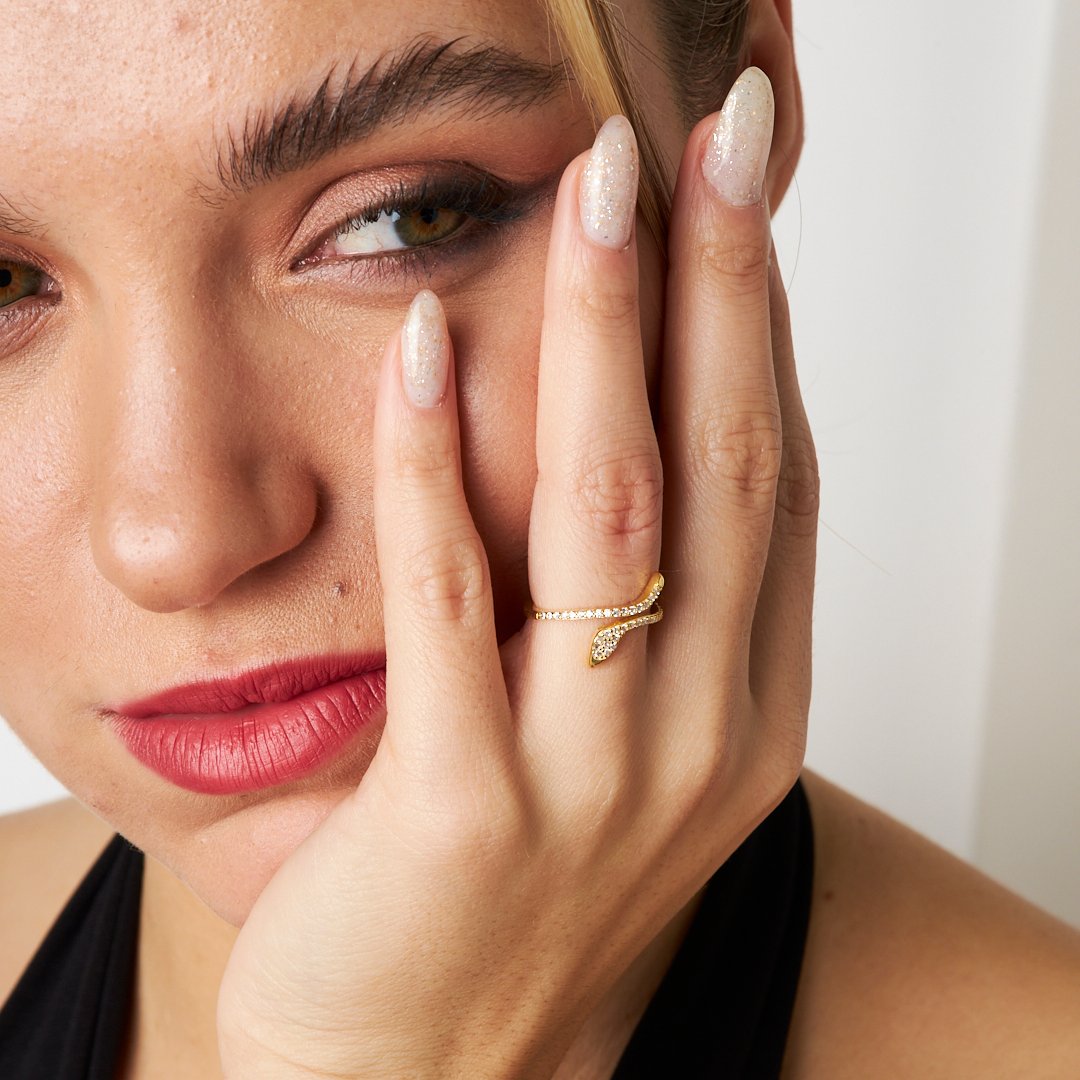 Yılan Taşlı Yüzük - 925 GÜMÜŞ