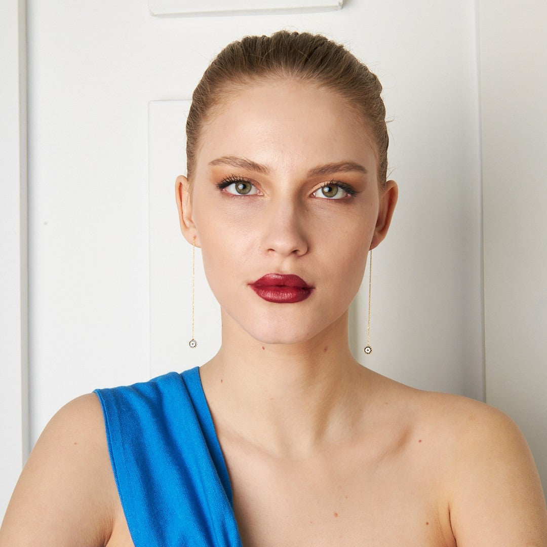 Nazar Sarkan Küpe - 925 GÜMÜŞ