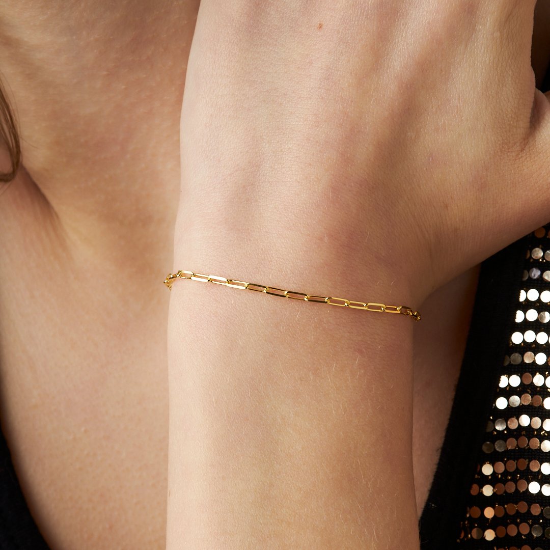 Bağlantı Zinciri Bilezik - 925 GÜMÜŞ