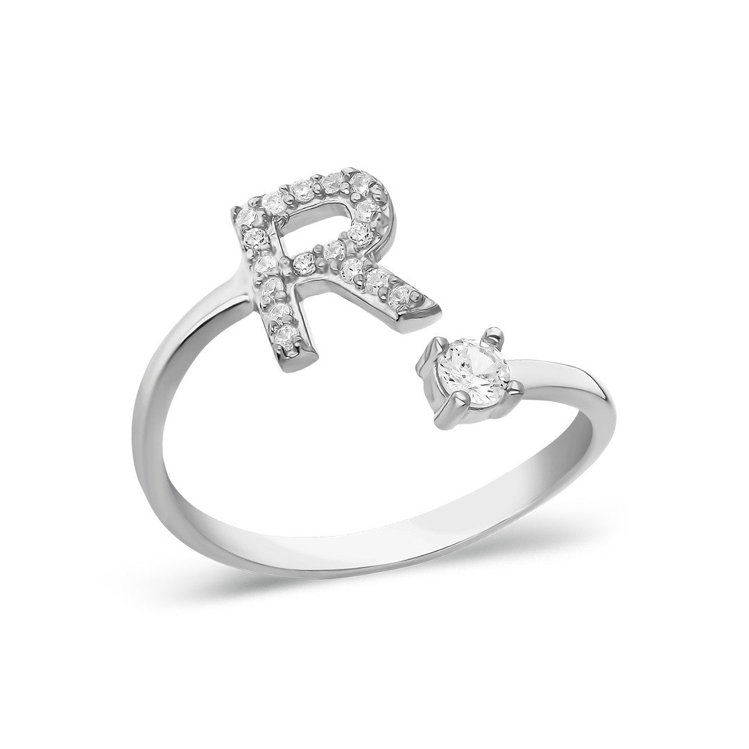 Tek Taşlı Mektup Yüzüğü - 925 GÜMÜŞ