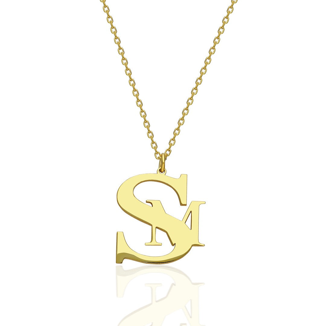 Birleşik Harfli Kolye - 925 GÜMÜŞ