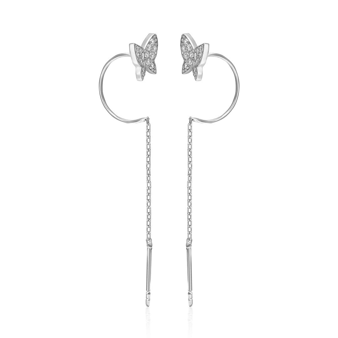 Kelebek Detaylı Küpe - 925 GÜMÜŞ