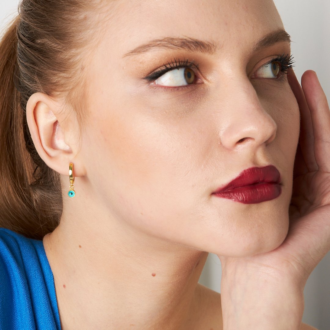 Nazar Halka Küpe - 925 GÜMÜŞ