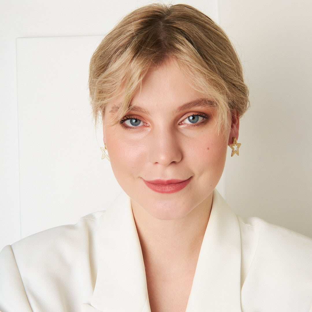 Hollywood Yıldızı Küpeleri - 925 GÜMÜŞ