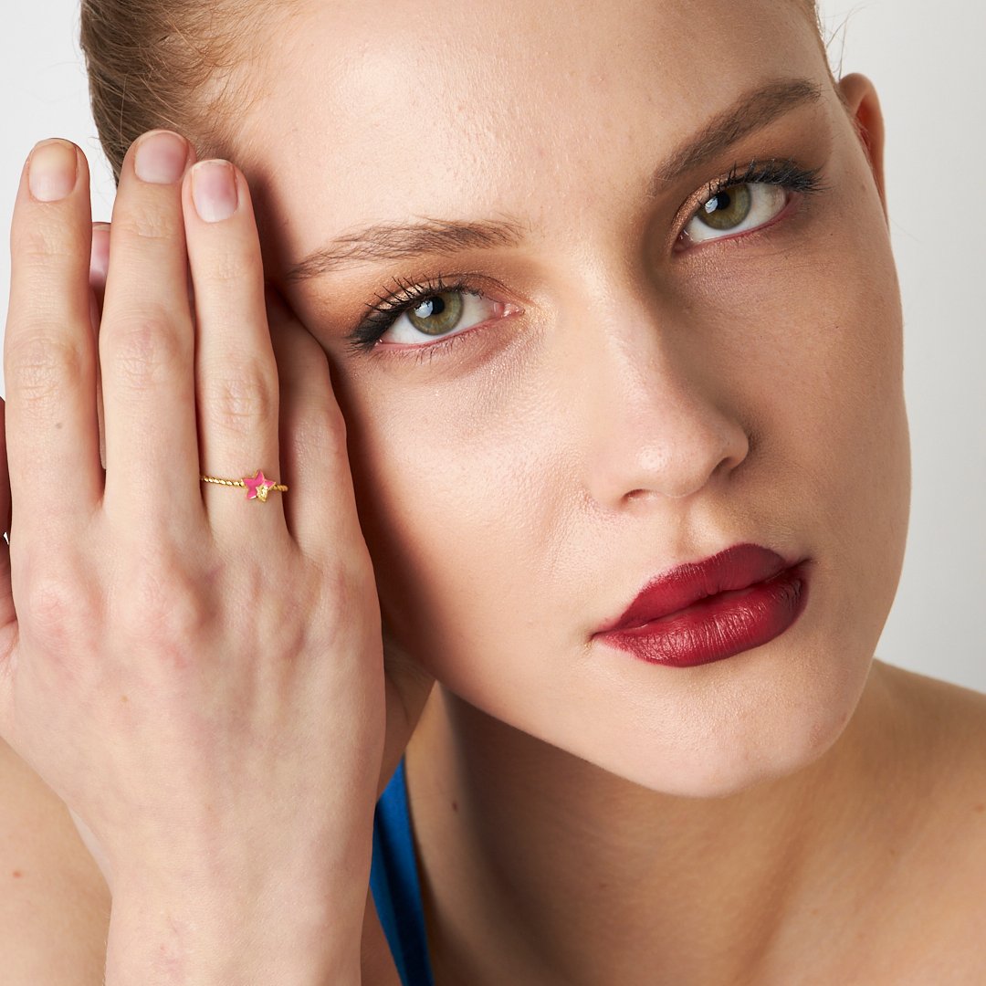 İç İçe Yıldız Yüzük - 925 GÜMÜŞ