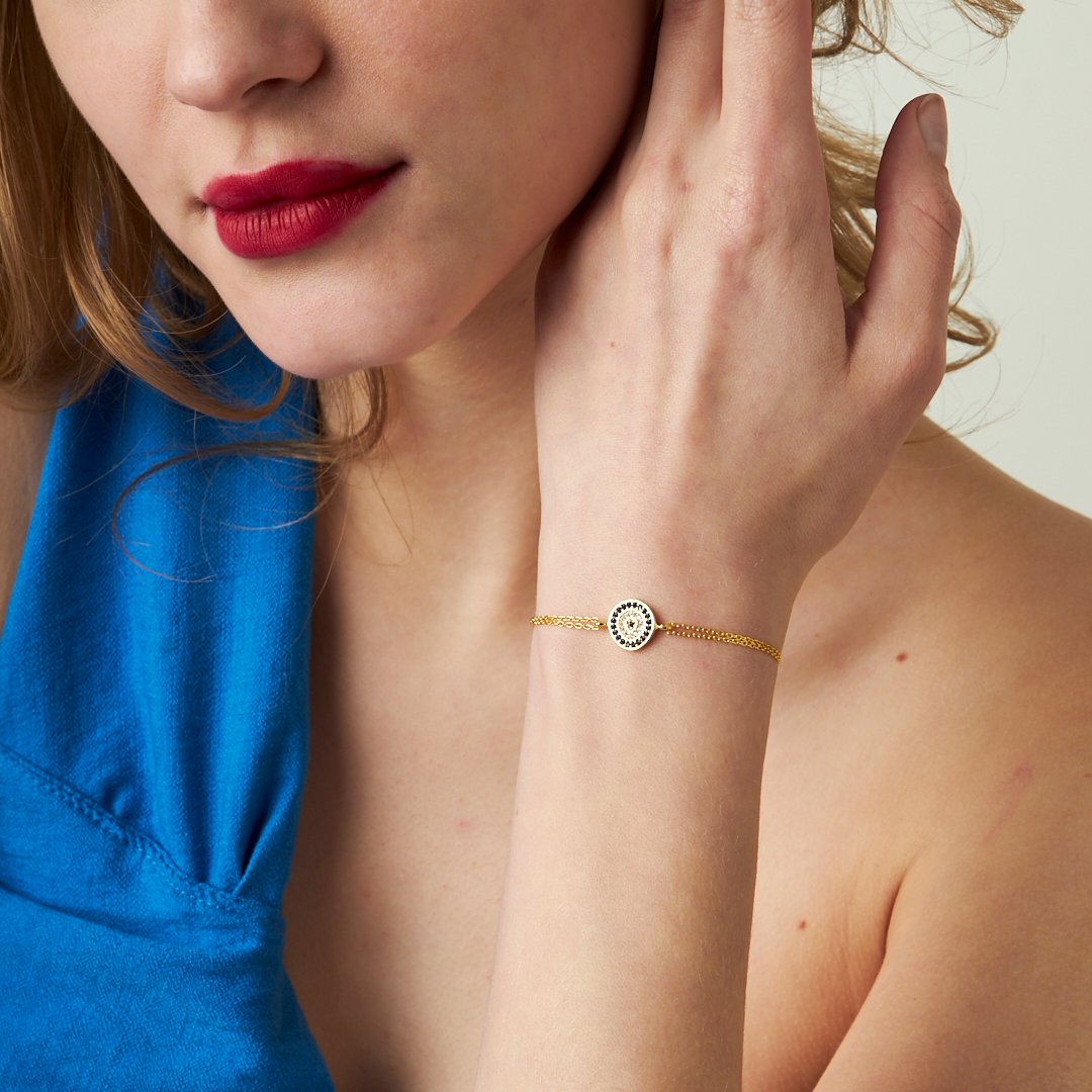 Yuvarlak Gözlü Bilezik - 925 GÜMÜŞ