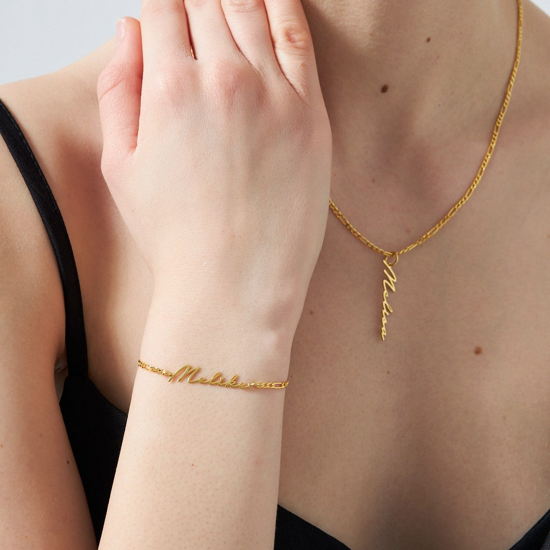 Figaro Zincirli İsim Set - 925 GÜMÜŞ