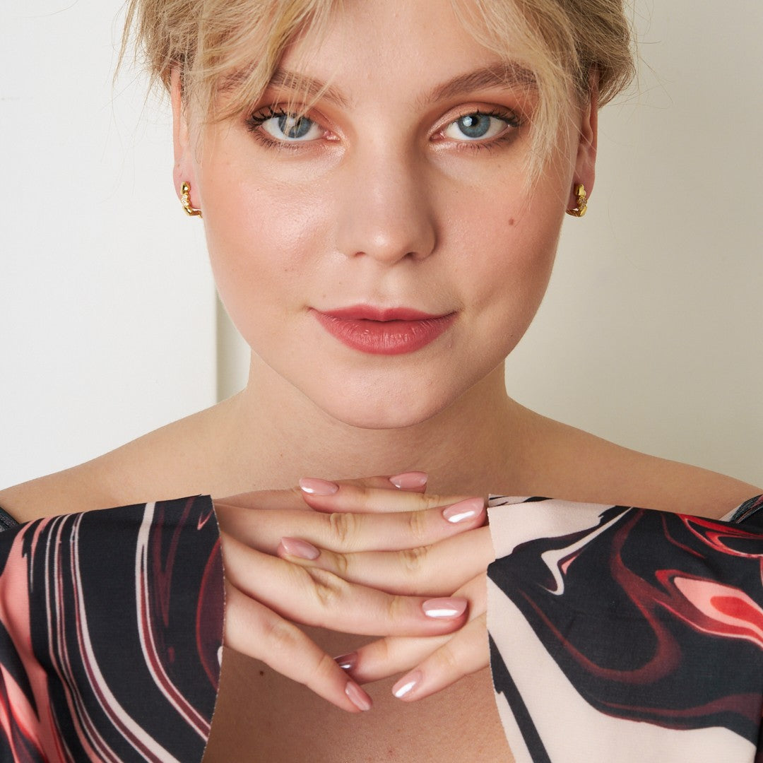 Üçlü Kalp Sıralı Küpe - 925 GÜMÜŞ