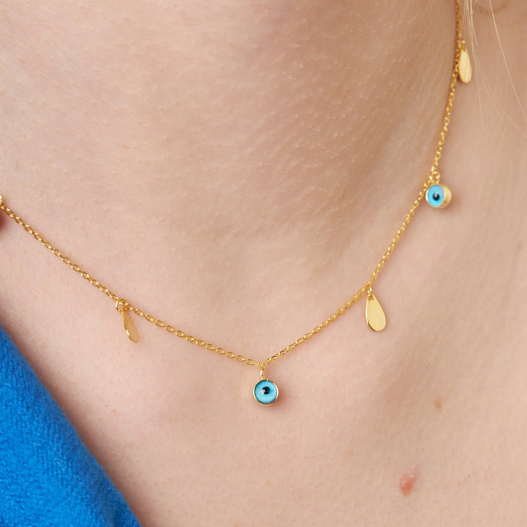 Dörtlü Nazar Boncuğu Seti - 925 GÜMÜŞ