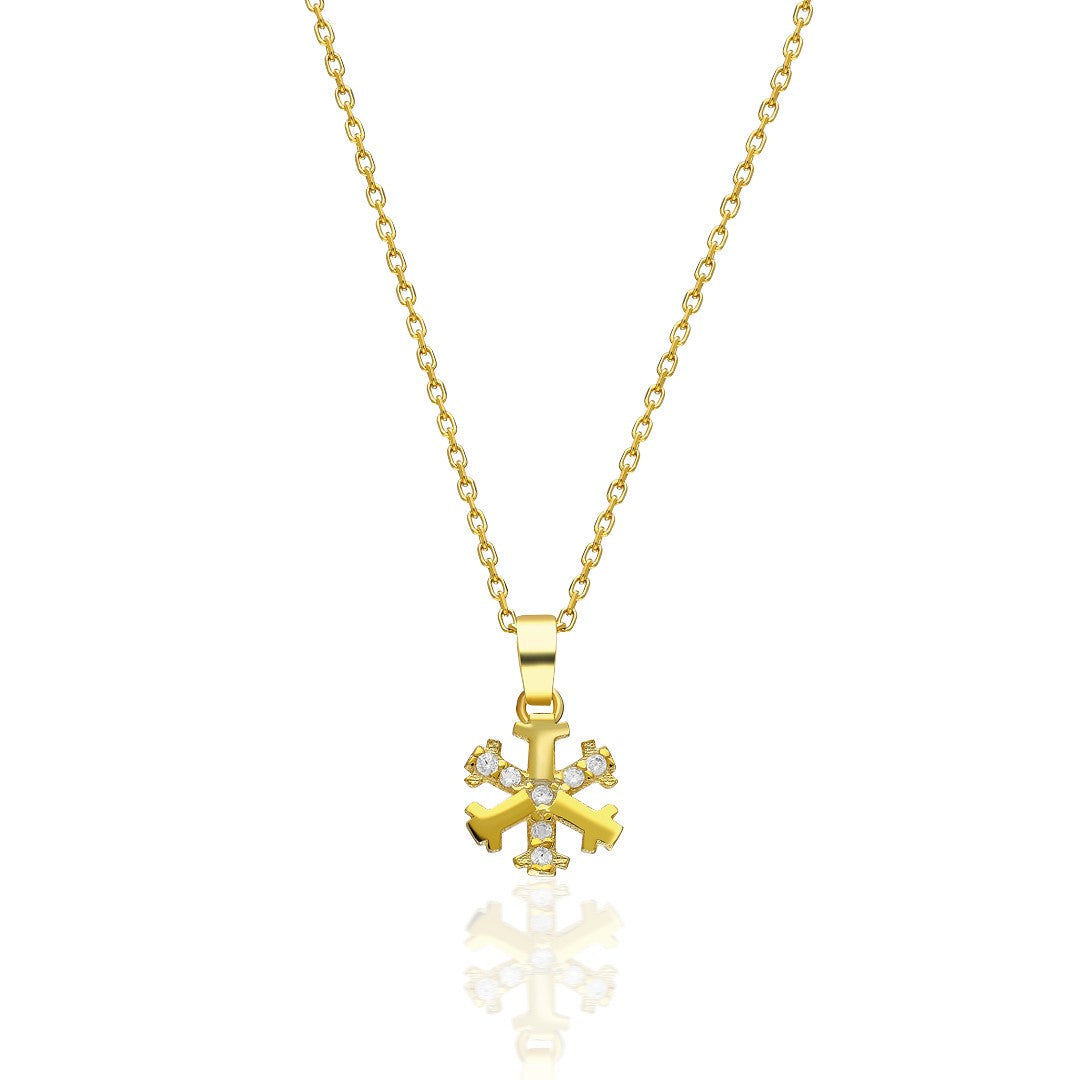 Zirkon Taşlı Kar Tanesi Kolye - 925 GÜMÜŞ