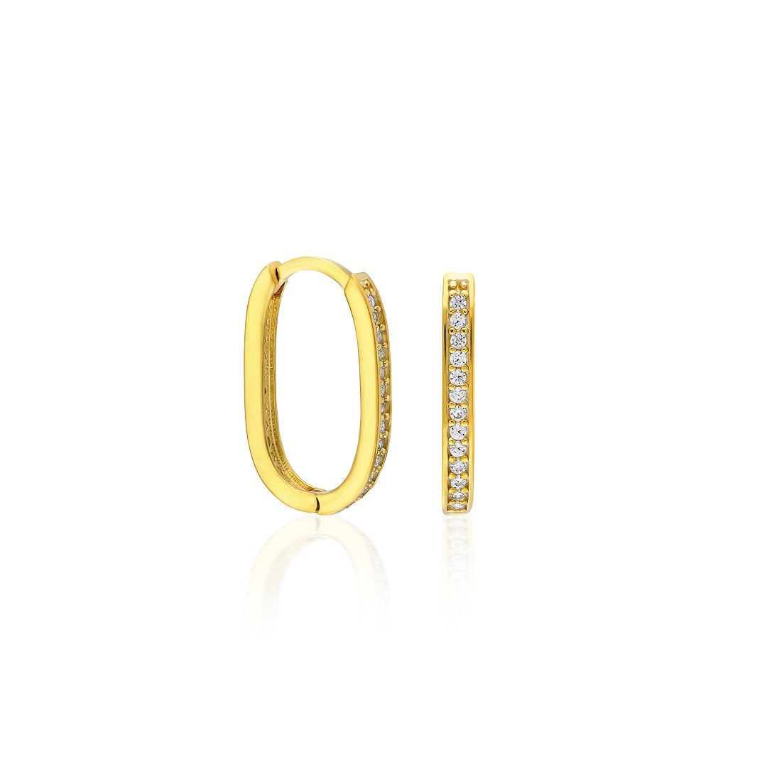 Taşlı Halka Küpe - 925 GÜMÜŞ