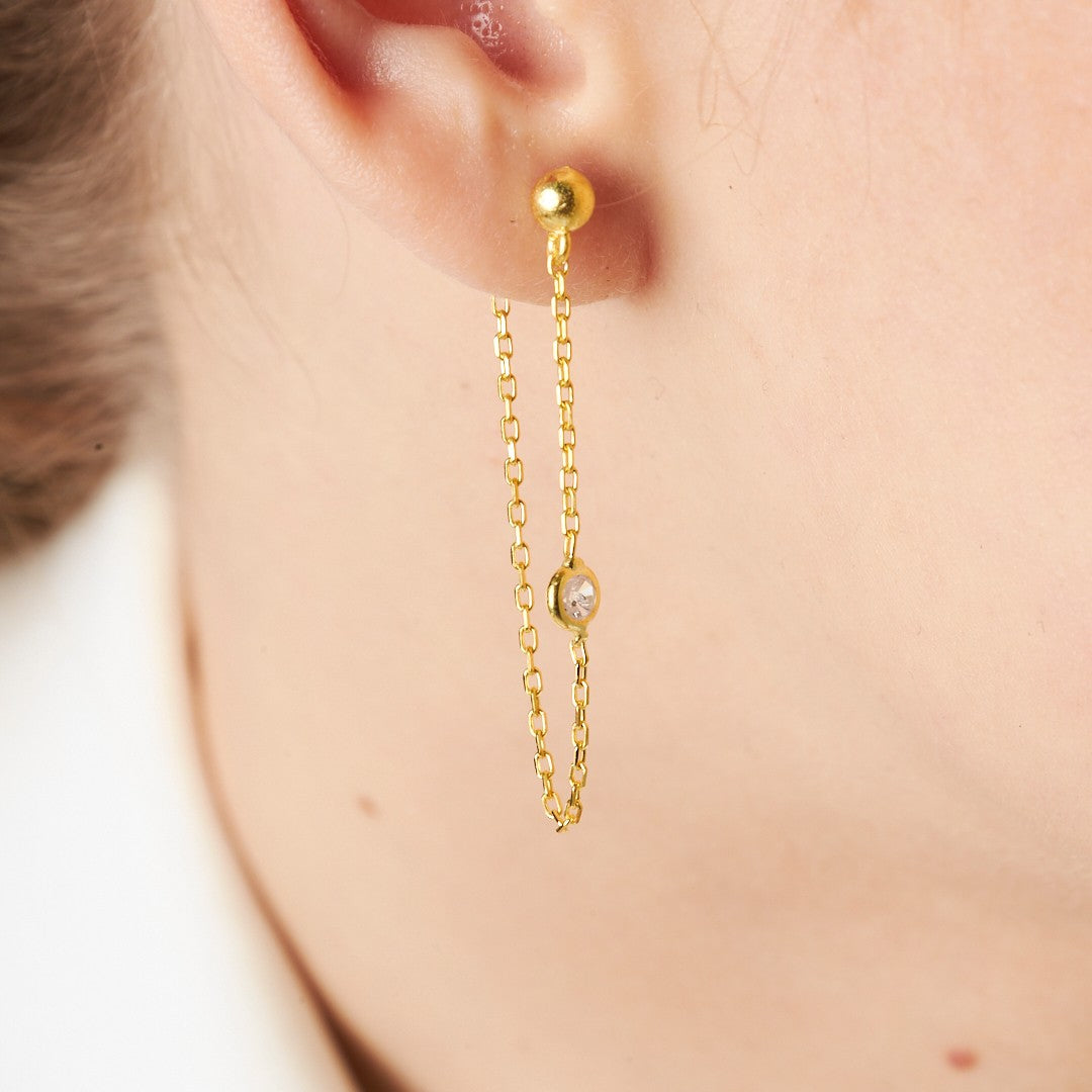 Asılı Zirkon Küpeler - 925 GÜMÜŞ