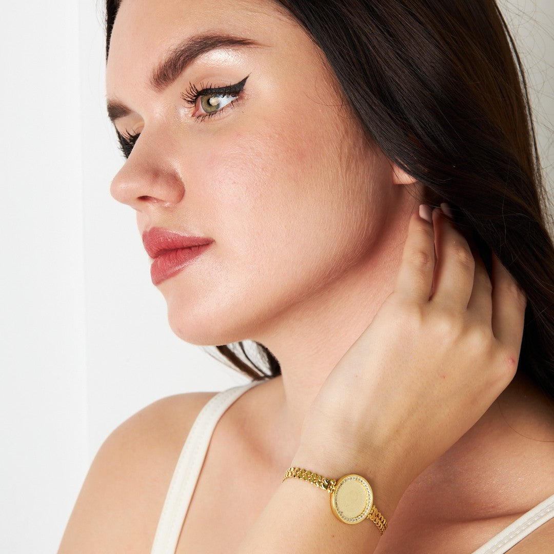 Çift Pullu Çeyrek Bileklik - 925 GÜMÜŞ