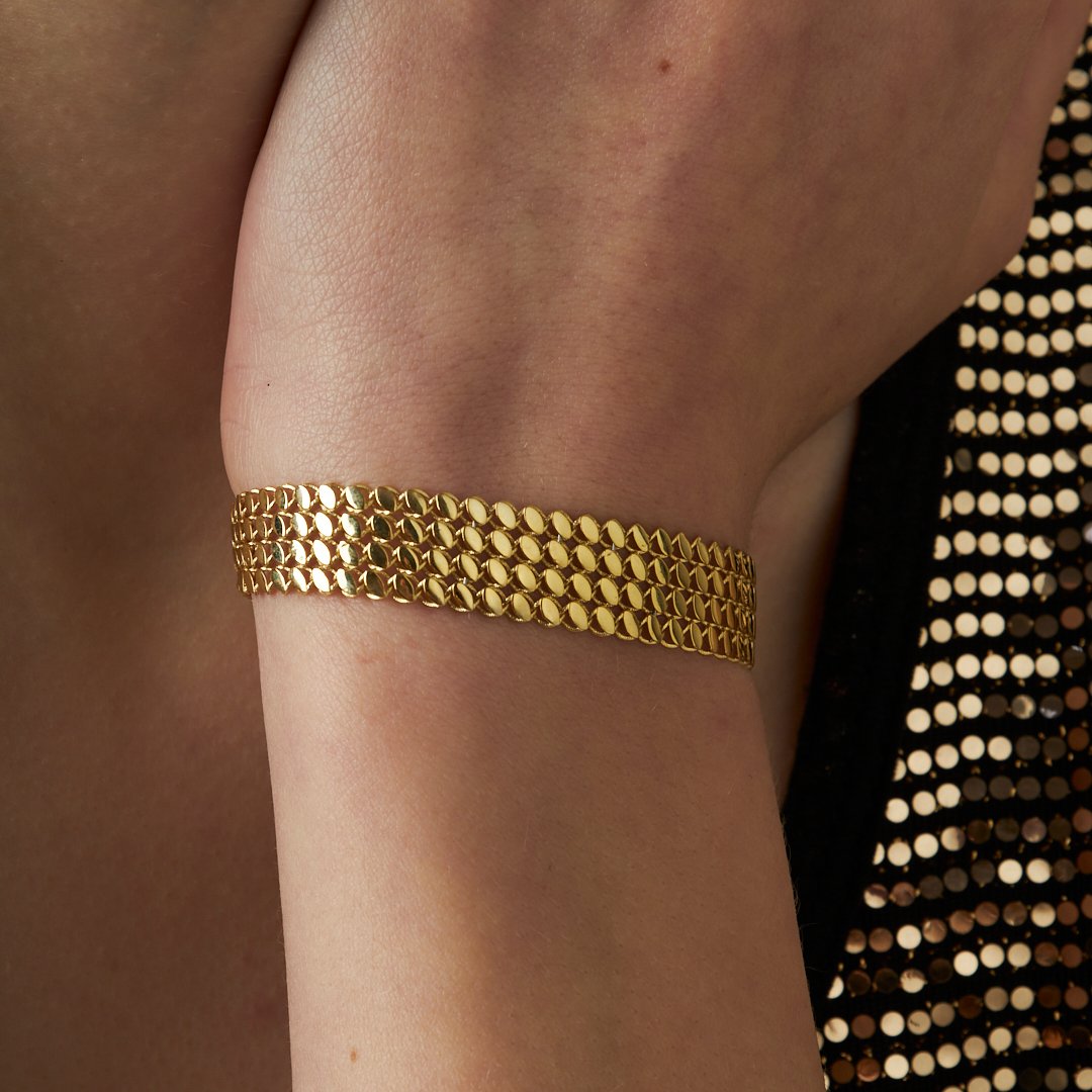 4 Sıralı Yılan Bileklik - 925 GÜMÜŞ