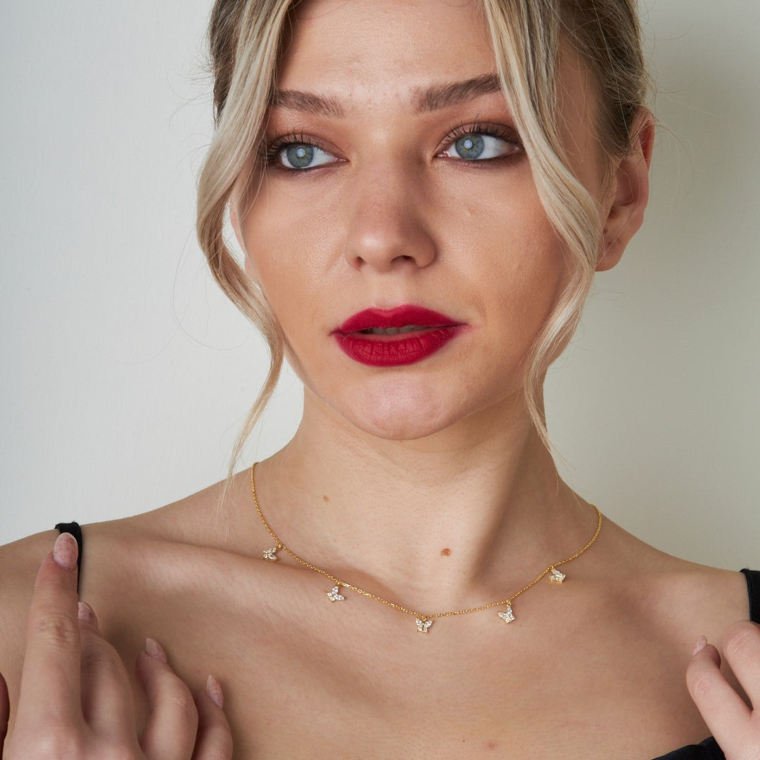 14K ALTIN Mini Kelebek Kolye