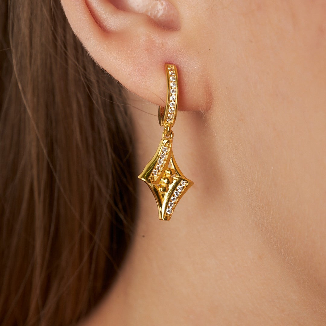 Parıltılı Disk Küpeler - 925 GÜMÜŞ