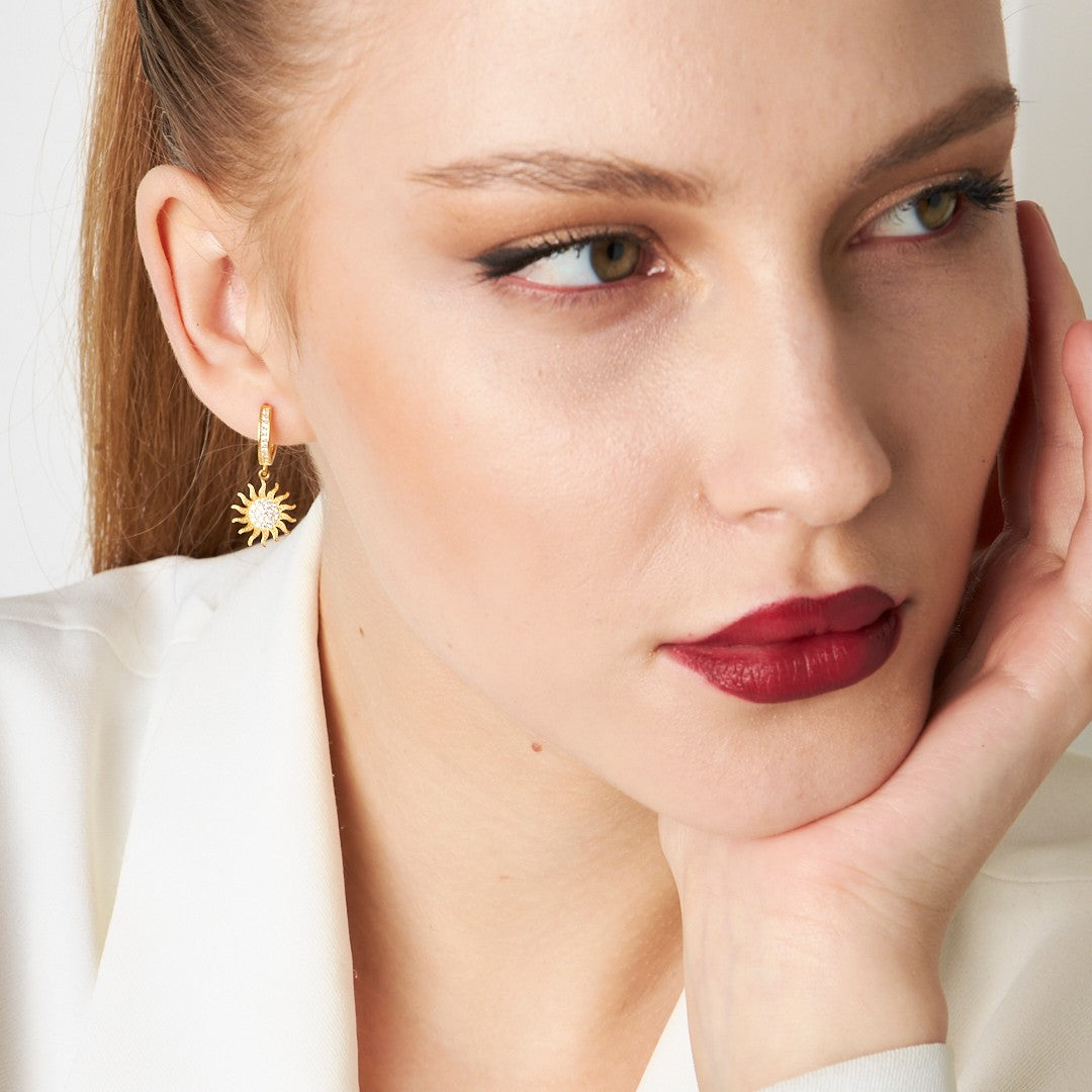 Güneş Küpeleri - 925 GÜMÜŞ