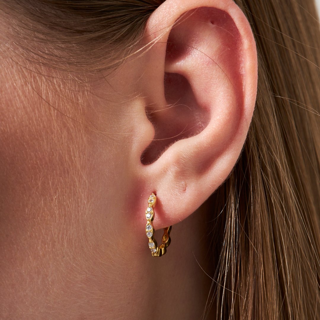 Zirkonya Halka Küpeler - 925 GÜMÜŞ