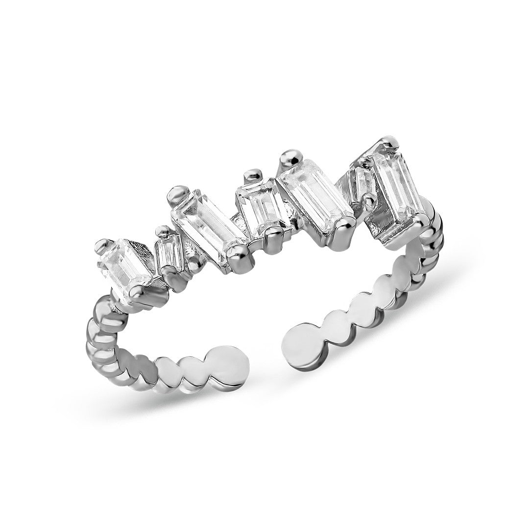 Zarif Baget Pırlanta Yüzük - 925 GÜMÜŞ