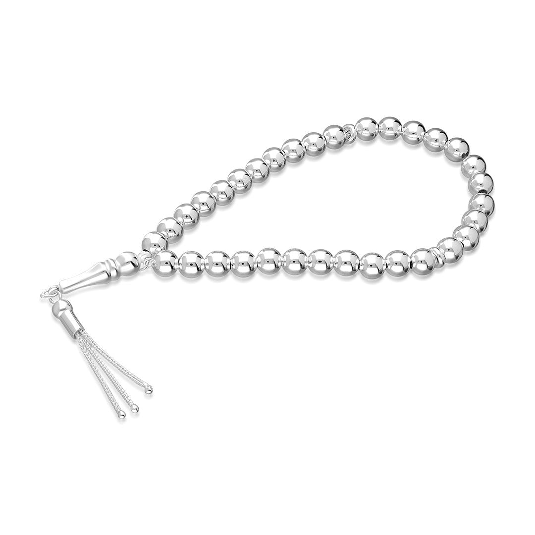 Yuvarlak düz tespih - 925 GÜMÜŞ