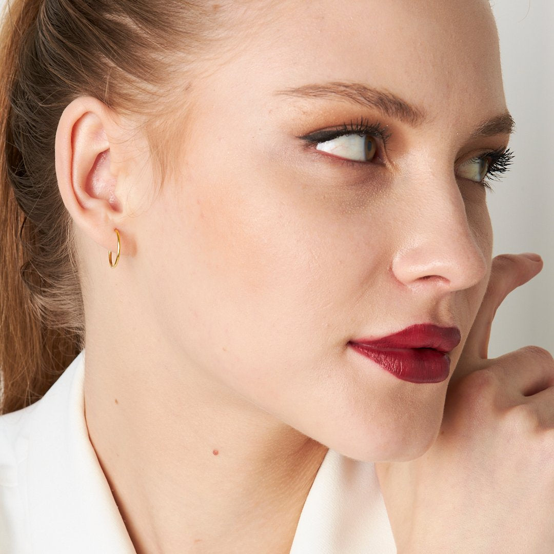 İnce Halka Küpeler - 925 GÜMÜŞ