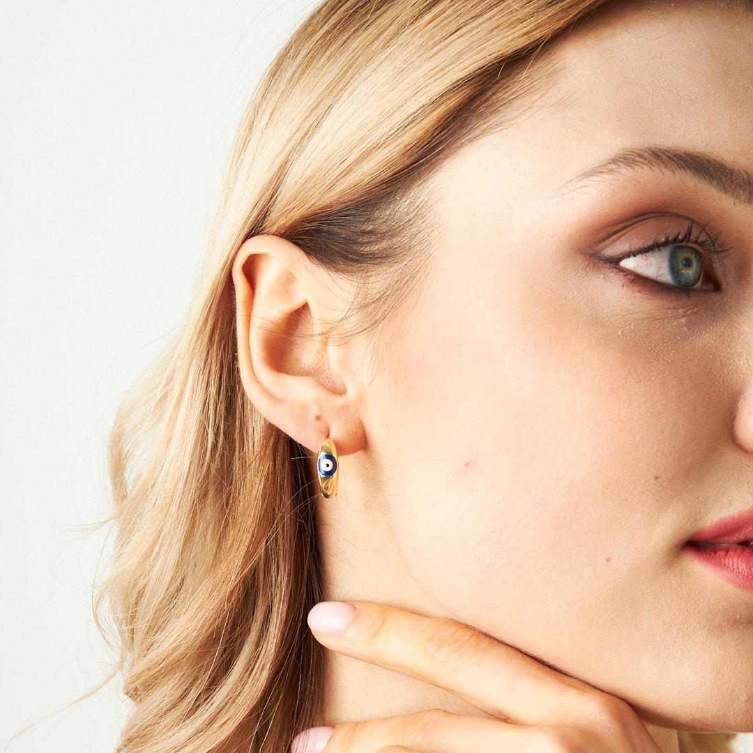 Nazar Halka Küpe - 925 GÜMÜŞ