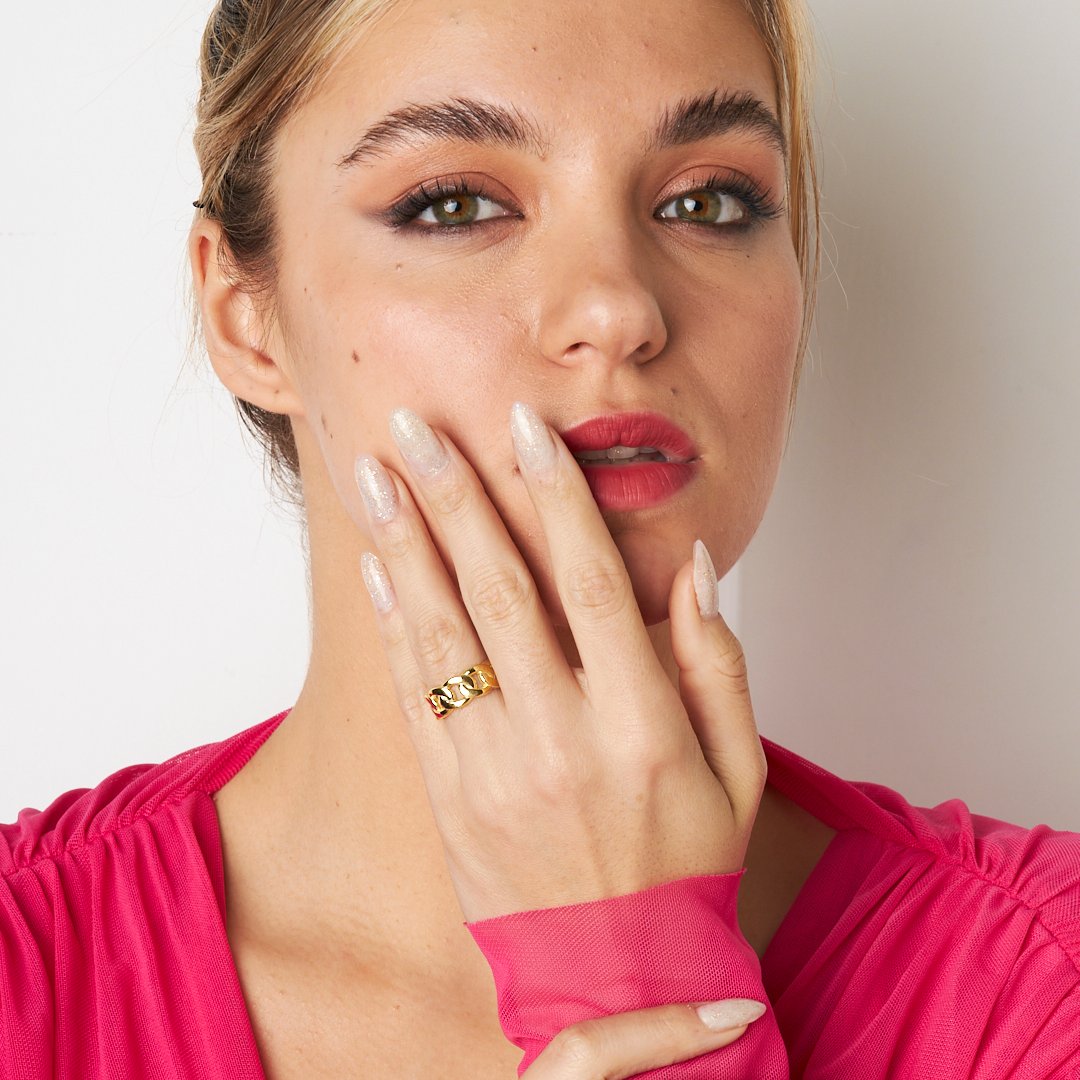 Büyük Zincir Model Yüzük - 925 GÜMÜŞ