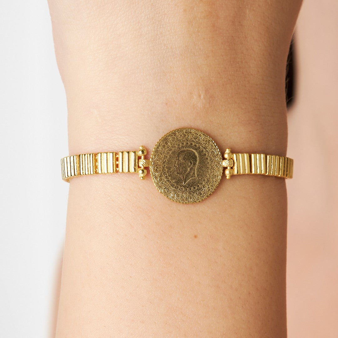 Kare Çizgili Zincir Bileklik - 925 GÜMÜŞ