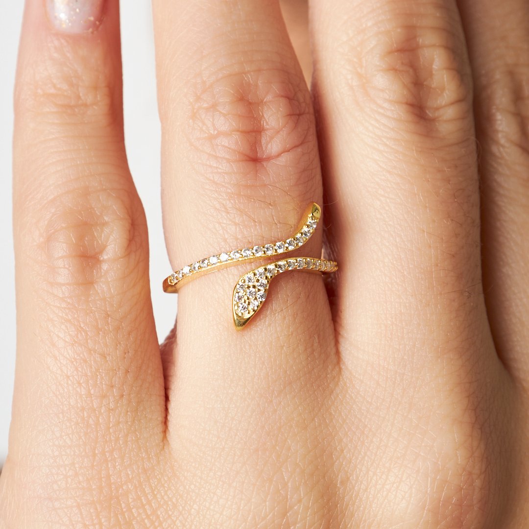 Yılan Taşlı Yüzük - 925 GÜMÜŞ