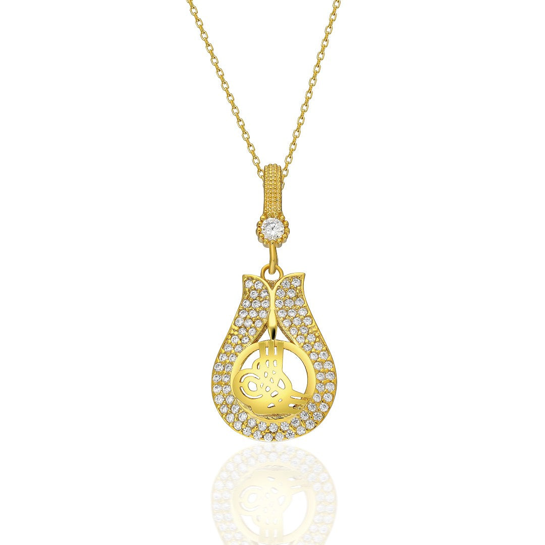 Lale Osmanlı Monogram Kolye - 925 GÜMÜŞ