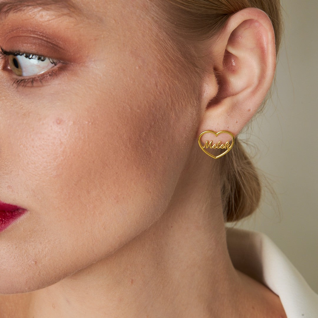 Kalp isimli Küpe - 925 GÜMÜŞ